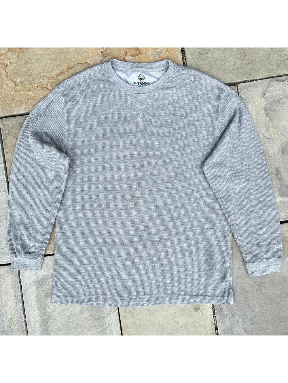 Grey Heather Waffle Knit Thermal